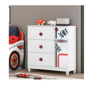 Cómoda infantil Fast Car blanco Kidscool