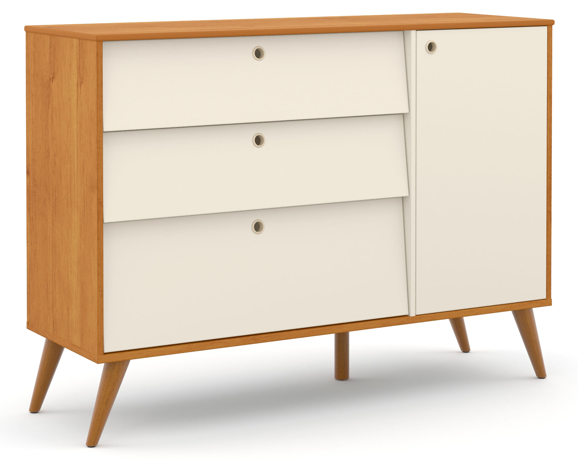 Kidscool Cómoda 1 puerta 3 cajones Gold beige