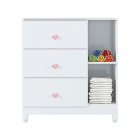 Cómoda infantil 1 puerta 3 cajones Sofia blanco