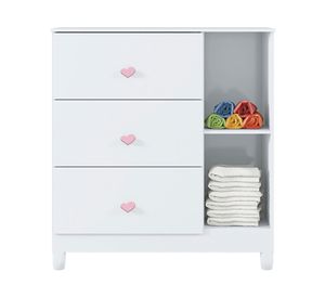 Cómoda infantil 1 puerta 3 cajones Sofia blanco