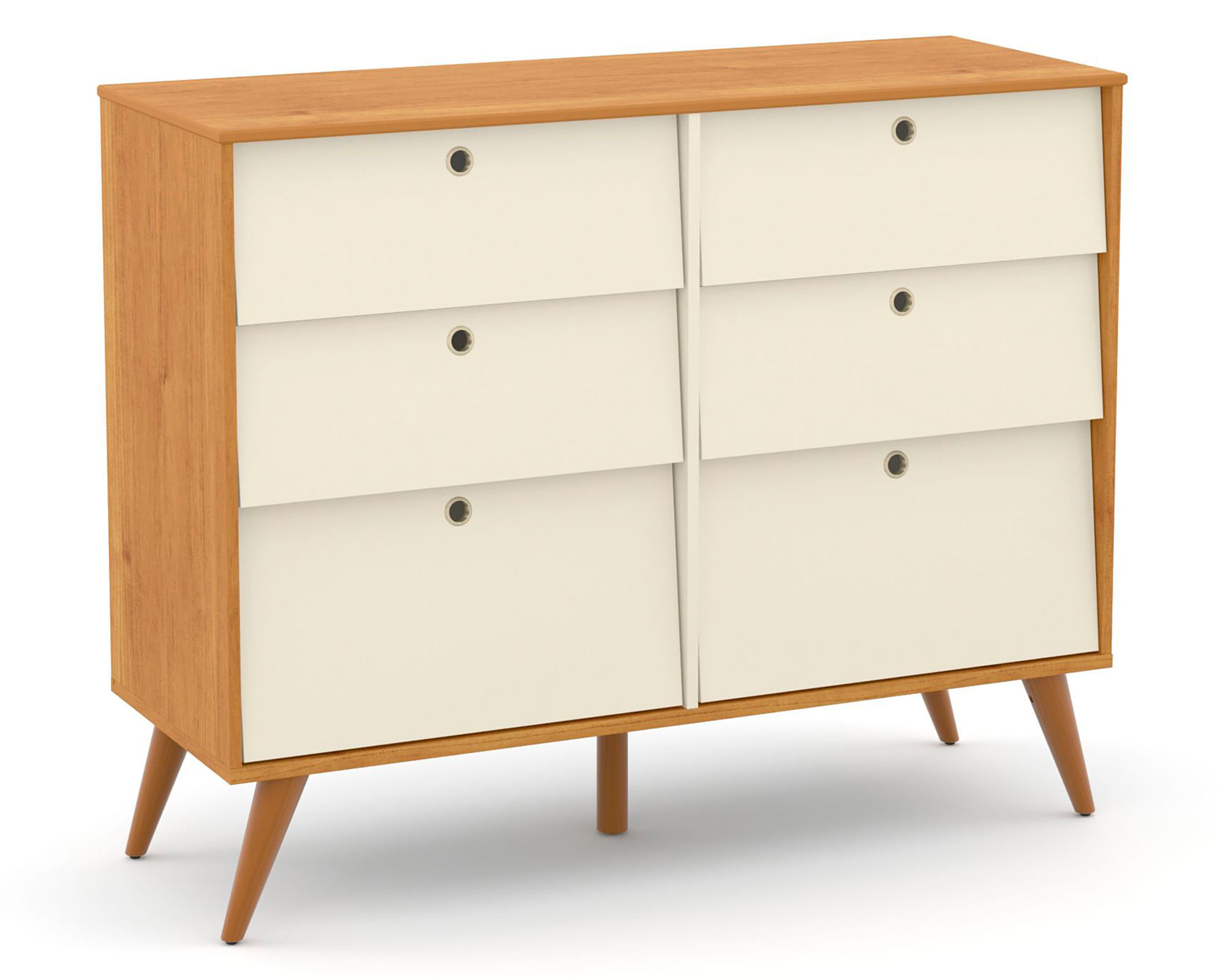 Kidscool Cómoda 6 cajones Wood Gold beige