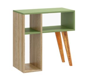 Mesa arrimo Leaves verde/natural