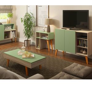 Mesa de centro con almacenamiento natural/verde