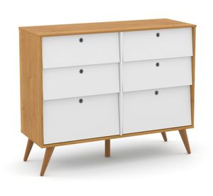 Cómoda 6 cajones Wood Gold blanco