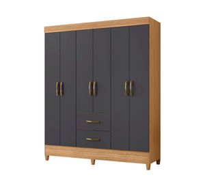 Combo clóset 6 puertas + cómoda Grap gris