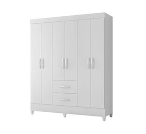 Combo clóset 6 puertas + cómoda 4 cajones Mobi blanco