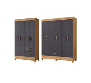 Clóset 6 puertas + Cóset 4 puertas Mobi gris