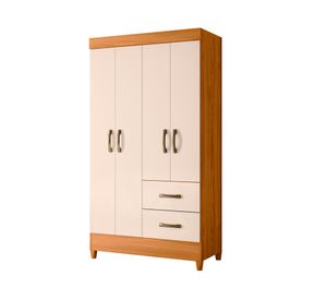 Combo clóset 4 puertas + cómoda 4 cajones Mobi beige/café