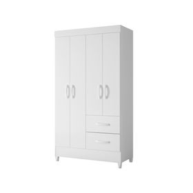 Combo clóset 4 puertas + cómoda 8 cajones Mobi blanco