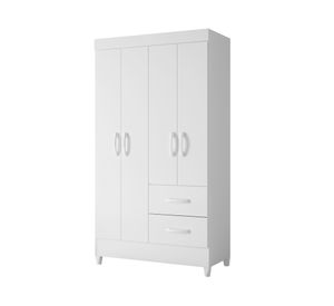 Combo clóset 4 puertas + cómoda 8 cajones Mobi blanco