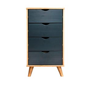 Cómoda Lia café/negro 4 cajones