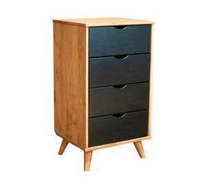 Cómoda Lia café/negro 4 cajones