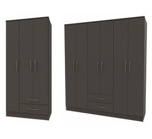 Combo Clóset 3 puertas Pequim café oscuro + Clóset 6 puertas Pequim café oscuro