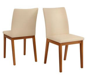 Pack 2 sillas de comedor Vitoria ipe/linho neve 93x45x53 cm
