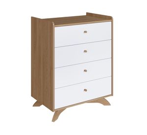 Cómoda Affeto blanco/miel 4 cajones