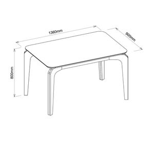 Mesa de comedor 80x136x90 cm Rouge