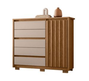 Zapatera Dueto 1 puerta 5 cajones café/beige