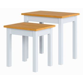Mesa Ludlow blanco/miel 2 piezas