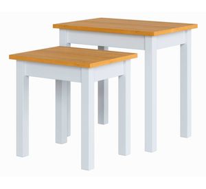 Mesa Ludlow blanco/miel 2 piezas