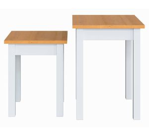 Mesa Ludlow blanco/miel 2 piezas