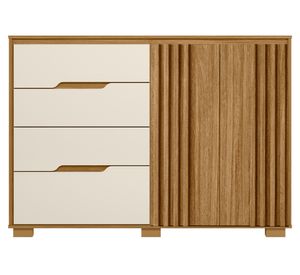 Cómoda Texas freijo/off white 4 cajones