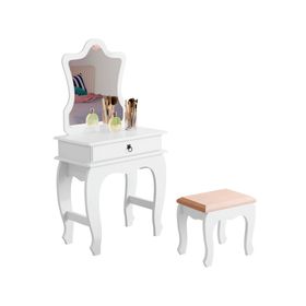 Tocador con espejo Luxury blanco 1 cajón