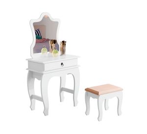 Tocador con espejo Luxury blanco 1 cajón