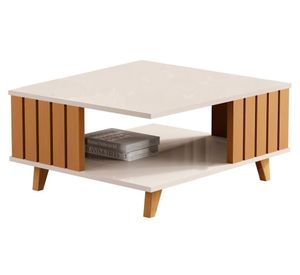 Mesa de centro rectangular Acaí perla/caramelo