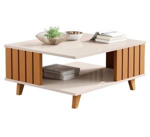Mesa de centro rectangular Acaí perla/caramelo