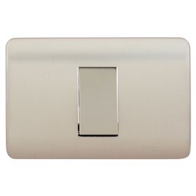 Placa armada toma corriente simple iridium champagne Schneider