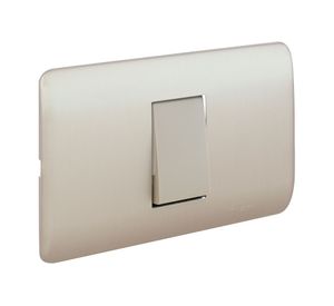 Placa armada toma corriente simple iridium champagne Schneider