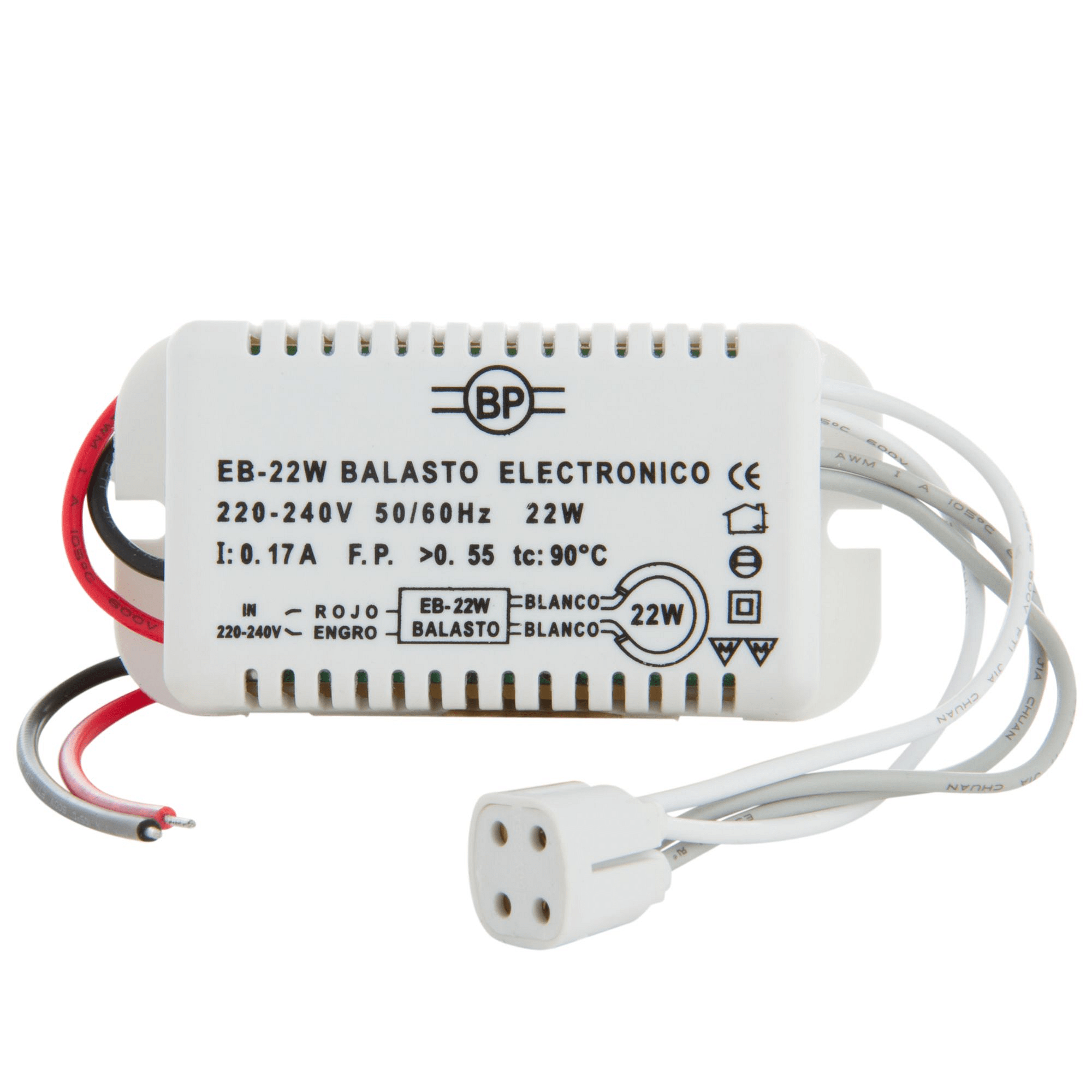 Ballast electrónico simple 22W Byp
