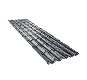 Teja metálica continua Asturias negro 0,4x1010x3660 mm