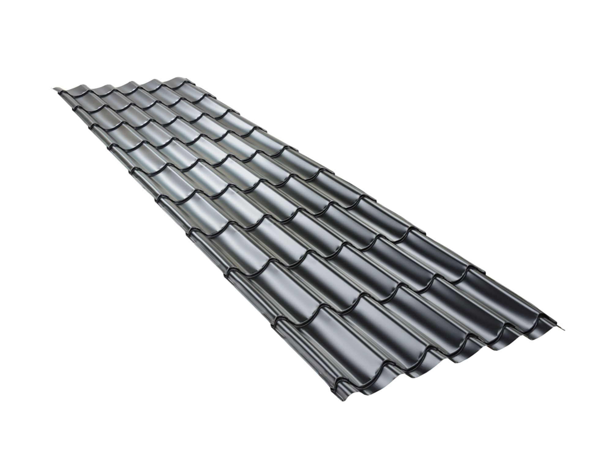 Teja Metálica Continua Asturias Negro 0,4x1010x3660 mm