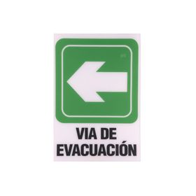 Señalética 30x20 cm vía de evacuación izquierda RFX