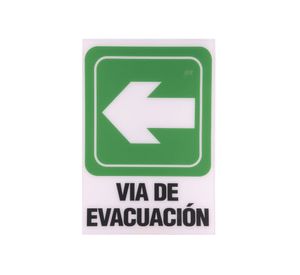 Señalética 30x20 cm vía de evacuación izquierda RFX