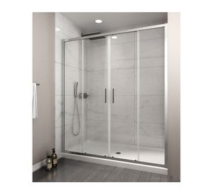 Mampara Premium perfil cromado 190x160x3.5 cm