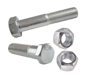 Perno hexagonal 8.8 métrico con tuerca M8-1.25x60 mm ZBR 2 unidades