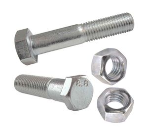 Perno hexagonal Métrico con tuerca m6-1.0x50 mm 2 un.