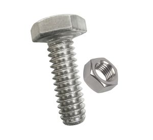 Perno hexagonal métrico inox con tuerca M6x16 mm 2 unidades