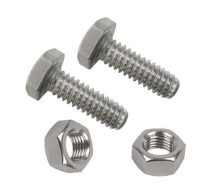 Perno hexagonal métrico c/tuerca Inox M10x25 mm 2 unidades