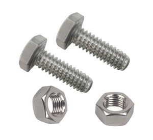 Perno hexagonal métrico inox con tuerca M6x10 mm 2 unidades