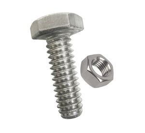 Perno hexagonal métrico inox con tuerca M6x10 mm 2 unidades