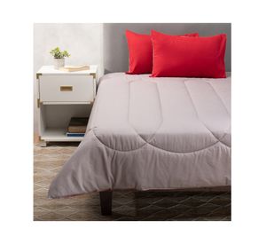 Pack 2 almohadas 50x70 cm rojo + Plumón bicolor 2 plazas rojo/gris