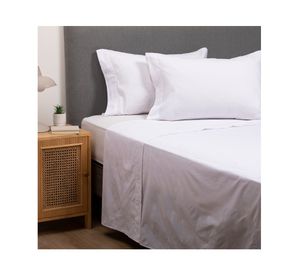 Pack 2 almohadas 50x70 cm blanco + juego de sábanas 2 plazas ahsb-pkbl2 blanco