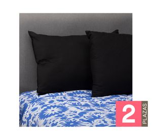 Pack 2 almohadas 50x70 cm negro + plumón 2 plazas reversible ahmxa-pkng2 azul