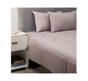 Pack 2 almohadas 50x70 cm gris + Plumón bicolor 2 plazas negro/gris