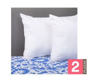 Pack 2 almohadas 50x70 cm blanco + plumón 2 plazas reversible ahmxa-pkbl2 azul