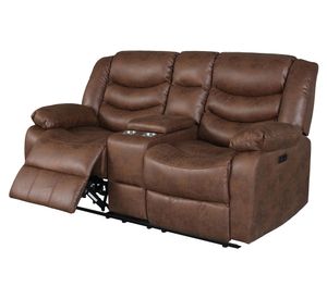 Sofá reclinable 2 cuerpos Domingo poliéster café