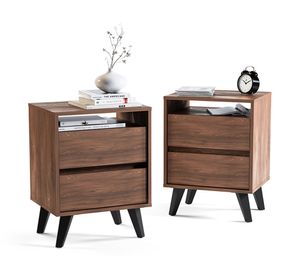 Pack 2 veladores 2 cajones Atacama café